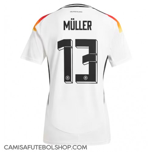 Camisa de time de futebol Alemanha Thomas Muller #13 Replicas 1º Equipamento Feminina Europeu 2024 Manga Curta